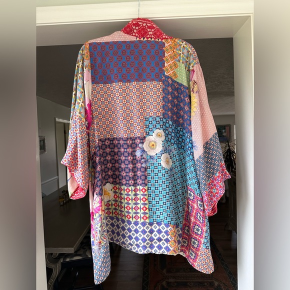 Johnny Was Reversible floral cardigan. Size Large - Picture 2 of 9